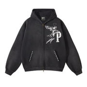 P Angel faded black studded sweatsuit
