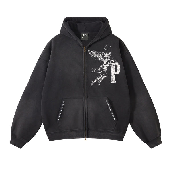 P Angel faded black studded sweatsuit